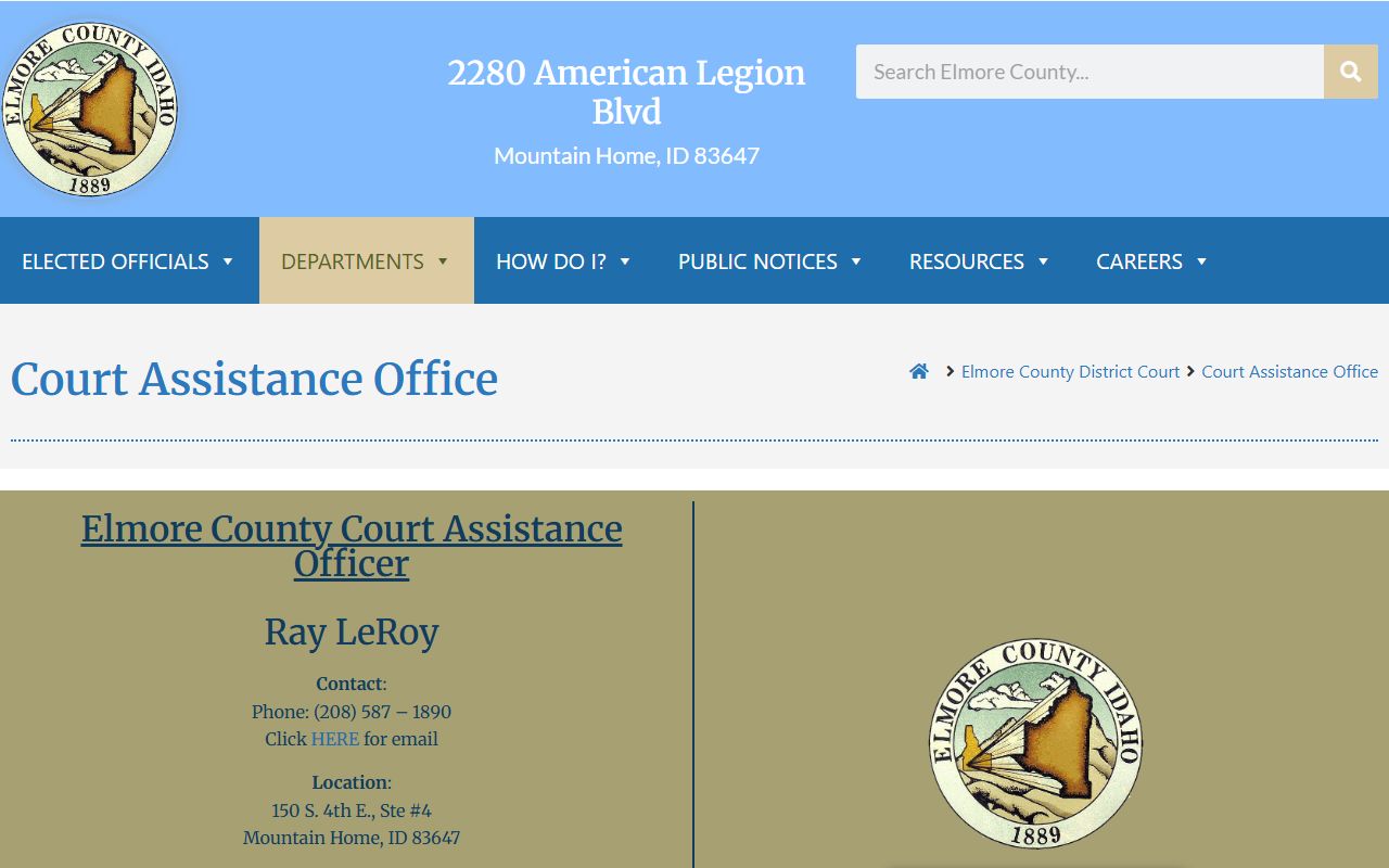 Elmore County Clerk of the District Court court assistance office