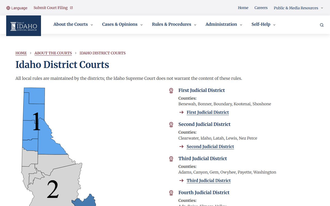 Elmore County Clerk of the District Court Idaho district court information