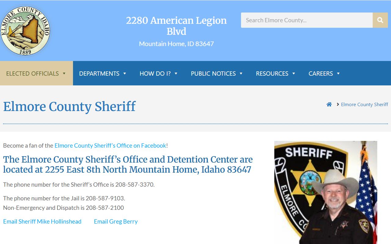 Elmore County Sheriff office contact information