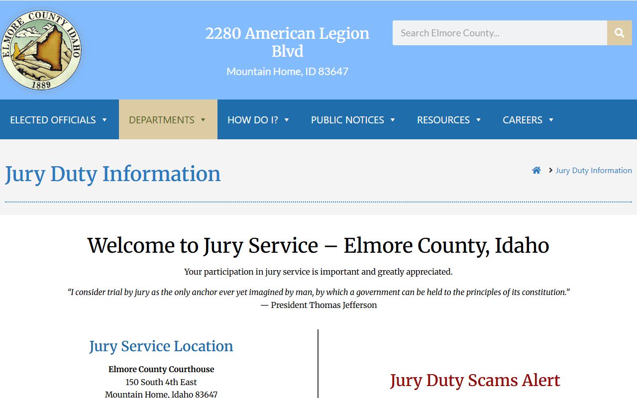 Elmore County court dockets jury duty information