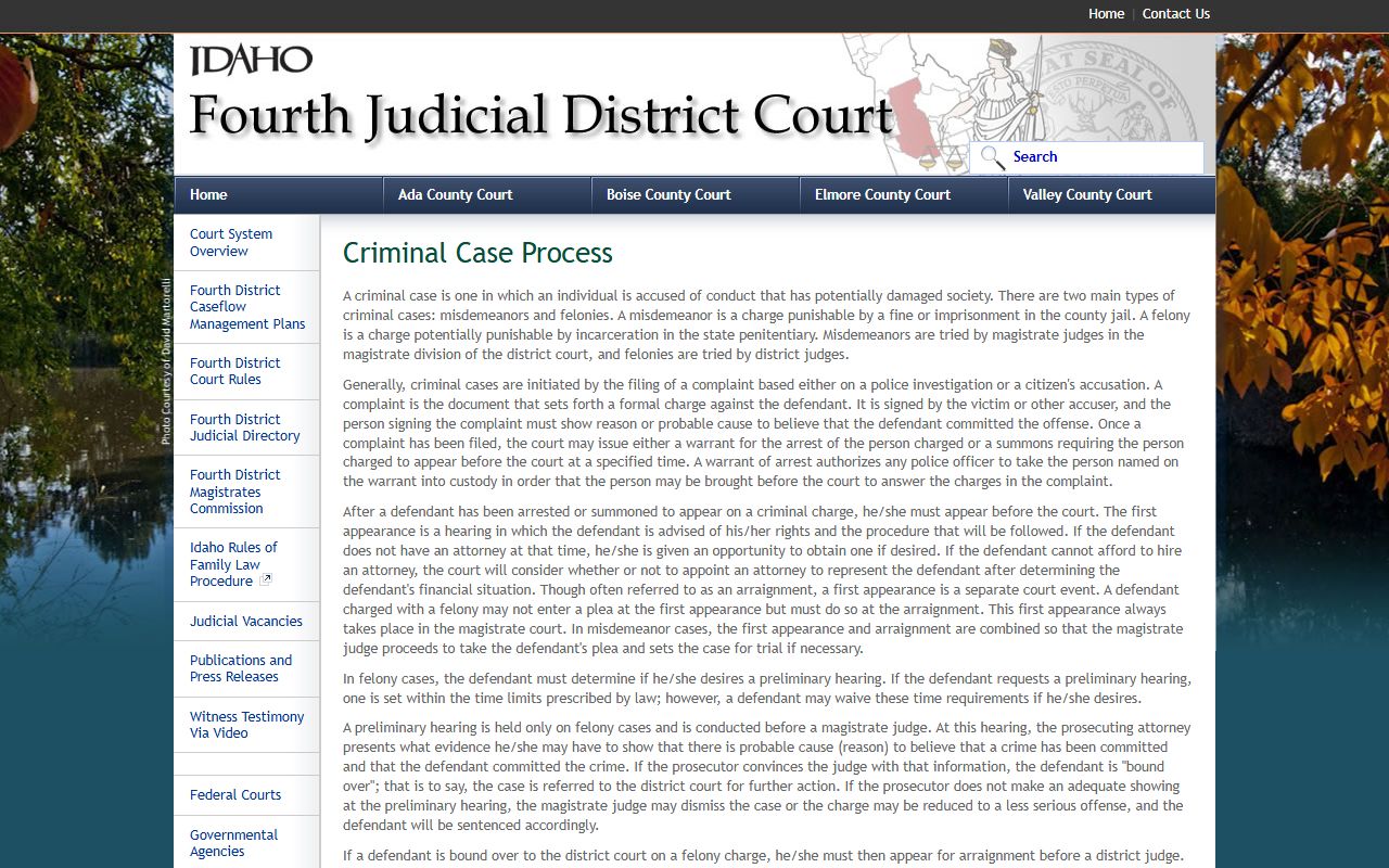 Fourth Judicial District criminal process information