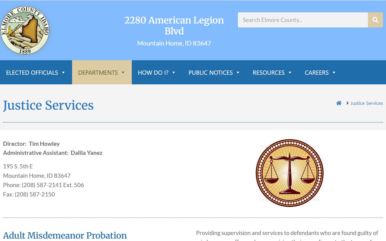 Elmore County District Court Justice Services