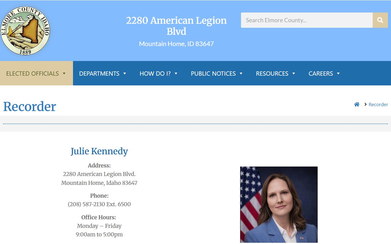 Elmore County marriage and divorce records recorder office