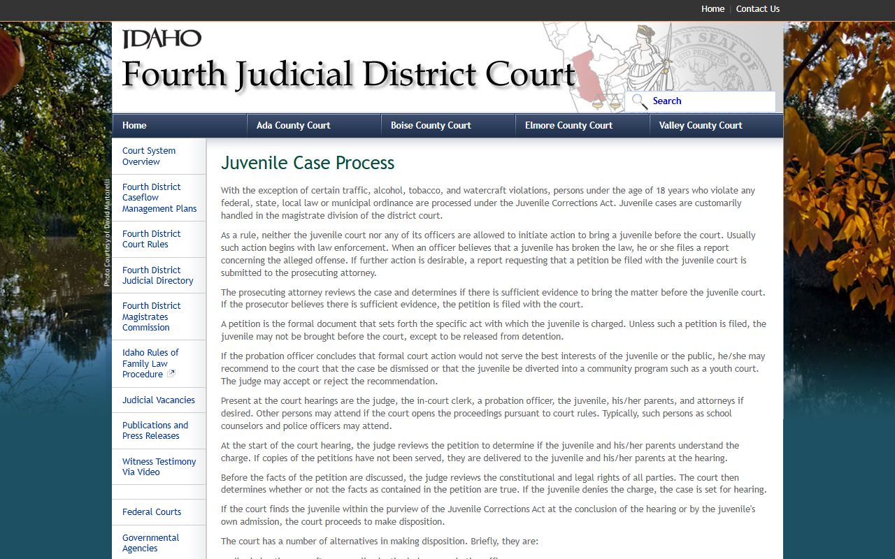Fourth Judicial District juvenile process information
